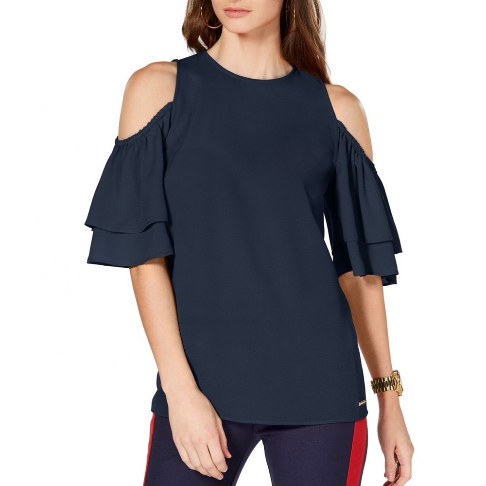 MICHAEL Michael Kors Turquoise Ruffled Tunic